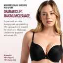 Smart & Sexy Womens Maximum Cleavage Underwire Push Up Bra (Black)