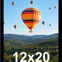 JCJMY 12x20 Picture Frame Black for Poster Photo Picture, Horizontal and Vertical Formats for Wall Hanging, 12 x 20 Wall Gallery Poster Photo Frame for 12 by 20 Photos Posters, Black