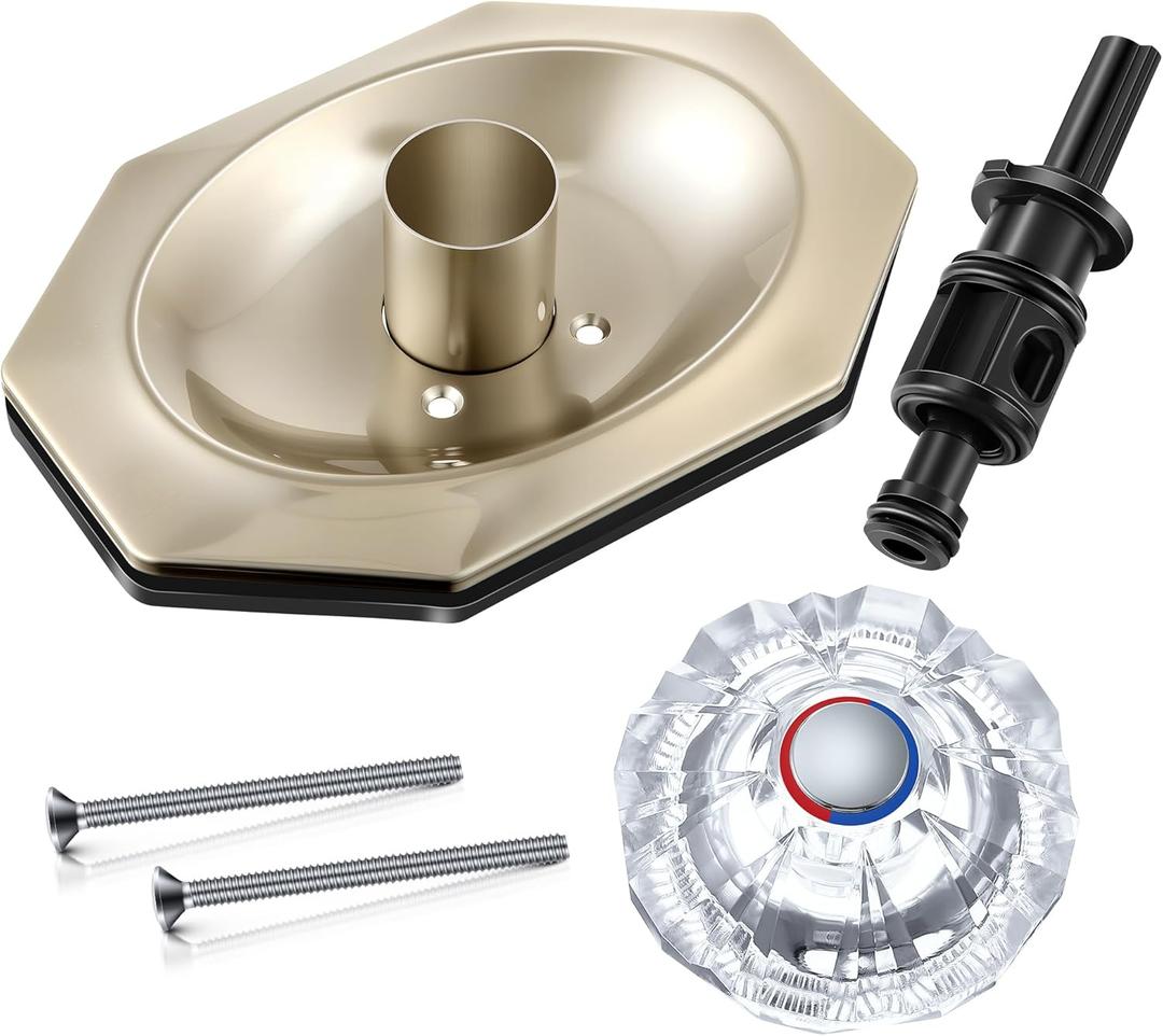 Dreyoo Compatible with Price/Pfister Avante Trim Kit, Applied for Tub and Shower Faucet, Push Pull Shower Valve Parts with Cartridge, Escutcheon, Screws, Sleeve, Handle and Gasket(Satin Nickel)