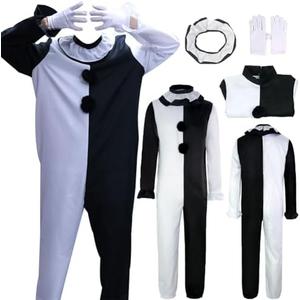 QQJVIYSI Anime Cosplay Costume Outfits Anime Black White Bodysuit Halloween Suit.XXL