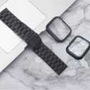 Bekomo Compatible with Apple Watch Band 49mm 46mm 44mm 45mm 42mm 40mm 38mm 41mm, Stainless Steel iWatch Bands with 2 Pack Tempered Glass Case for Series 11/10/9/Ultra 3 2/8/7/6/5/4/3/2/1/SE for Men