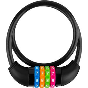 Bike Lock Cable, 4-Digit Combination With Metal Lock Head, Resettable, 2 Feet x 0.45 in, for Bicycle, Scooter, Skateboard, Motorcycle, E-Bike (Black)