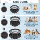 Portable Pet Playpen for Medium Dogs & Cats, Foldable Puppy Safety Pen with Removable Zipper Top, Breathable Mesh Dog Delivery Room, Indoor Isolation Cage for Pets (Dark Grey, Medium)