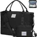 WOOMADA Weekender Overnight Bag for Women, Shoulder Travel Duffel with Shoes Compartment,Gym Bag