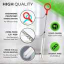 Buenalife Heavy Duty Cleaning Brushes Set of 4 - Extra Long Straw Cleaners for Metal and Plastic Reusable Drinking Straws, to Clean Small Spaces, Sippy Cups, Water Bottles - Sturdy Hard Brush Bristles