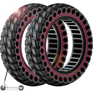 BANGTING 2PCS 60/70-6.5 Scooter Tire, 10x2.5 inch Tire Solid for Segway Ninebot Max G2 / G30 / G30D / G30E / G30E / G30LP / G30D II / G30 Max, 10x2.5-6.5 Tires Replacement for Electric Scooter (Red)
