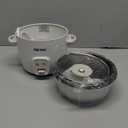 Aroma 4 Cup Pot Style Rice Cooker - White: Nonstick, Stay-Cool Handles, 1 Setting, 250W, Includes Glass Lid & Manual
