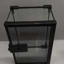 Small Reptile Glass Terrarium Tank: 2.5 Gallon Enclosure Cage with Lockable Top Opening Aquarium Habitat for Crested Gecko, Lizard, Snake, Chameleons, Turtle, Tarantula, Tree Frog (12"x8"x6")