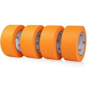 BOMEI PACK Orange 2'' Painters Tape, Medium Adhesive Orange Masking Tape 2 inch x 55 Yards (220 Total Yards) 4 Rolls for Painting, Labeling, DIY Crafting, Decoration and School Projects