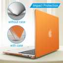 IBENZER Compatible with Old Version MacBook Air 13 Inch Case (2010-2017 Release). Models: A1466 / A1369, Plastic Hard Shell Case with Keyboard Cover for Mac Air 13, Orange, A13OR+1