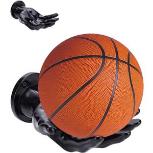 UNICRAFTALE Hand Shapes Black Basketball Holders Wall Mount Art Decor Stand Hand Sculpture Ball Holder Basketball Storage Rack Organizer Display Case for Ballr Gifts for Men Gamers 8.66"x6.69"x3.35"