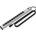 Oviitech10 Outlets Aluminum Power Strip Metal Socket Heavy Duty with 6 Ft Extension Cord, Workshop, Industrial, 15A, 125V, 1875W. Silver and Black