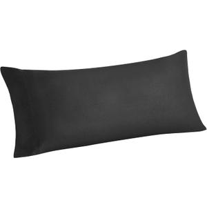 BEDELITE Body Pillow Case Cover, Rayon Made from Bamboo, Cooling Body Pillow Cover for Hot Sleepers and Night Sweats, Breathable & Silky Soft Full Long Pillow Case (Black 20x54 Inches)