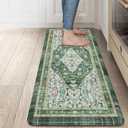 Collive Anti Fatigue Mats for Kitchen Floor, Comfort Non Slip Kitchen Floor Mats Cushioned Standing Desk Mat for Office, Laundry, Sink, 17x47 Green Waterproof Kitchen Rugs