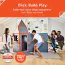 Superspace Giant Magnetic Fort Building Panels - The Big Set, Turquoise, 24 Panels, Life-Size Magnetic Tiles Kids, Build Forts Castles Rockets, STEM Toy Ages 3-10+, Eco-Felt, Indoor & Outdoor, 20" x 20" (Blue)