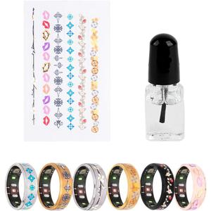 Waterproof Stickers Compatible with Oura Ring Gen 4/3/Samsung Galaxy Ring/ULTRAHUMAN Ring AIR/RingConn 2/1, Super Thin Aesthetic Stickers Protector for AI Smart Ring Cover Accessories (6pcs, 12)