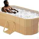 59 XXL Oval Cold Plunge tub for Athletes, Portable Ice Bath Tub, Extra Large Full-Body Ice Bath Tub for Recovery, Home & Outdoor Use  Beige