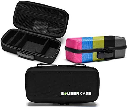 BOMBER CASE - Elite Series - Odor-Proof Lock Box with Customizable Interior - Durable, Flexible, and Secure - 9.5" x 4" x 3.5" - Black