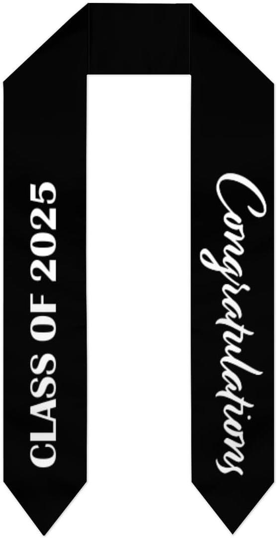 Class of 2025 Stole, Graduation Stole, Graduation Shawl Gifts for 2025 Graduation, Black