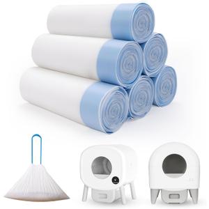 120 Count Cat Litter Box Liners for Fumoi and Fsitego Self Cleaning Litter Box, Extra Thick Heavy Duty Cat Litter Bags Replacement, 3-4 Gallons of Capacity (Blue)