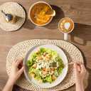 AmorArc Ceramic Dinnerware Set for 6 | Speckled Stoneware Plates and Bowls with Rustic Terracotta Underside| Scratch Resistant, Dishwasher & Microwave Safe Dishes Sets- 18pcs (Modern Beige)
