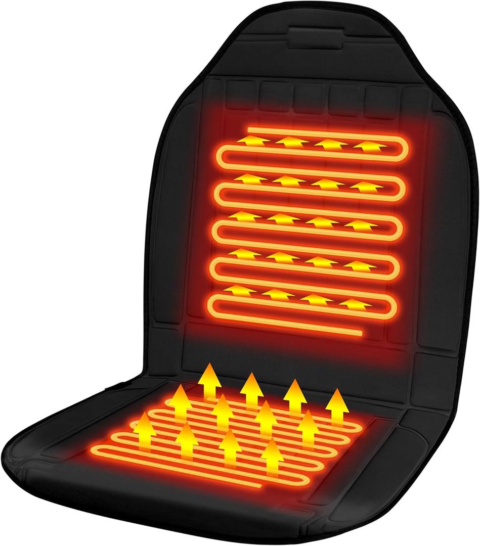 Heated Seat Covers 1 Minute Rapid Heating Seat Cushion, UL Listed, Black Seat Warmer for Winter