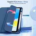 TiMOVO Case for iPad (A16) 11th Generation 11 Inch 2025, iPad 10th Generation Case 10.9 Inch 2022 with Pencil Holder,Slim Protective Cover with Clear Back Shell,Auto Wake/Sleep, Abyss Blue
