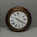 Bernhard Products Extra Large Wall Clock 18 Inch Quality Quartz Silent Non Ticking, Battery Operated for Home/Living Room/Over Fireplace Beautiful Decorative Roman Numeral Stylish Clock, Light Brown