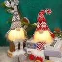 Juegoal 2 Pack Lighted Christmas Gnomes with Dangling Legs, 19.5Inch Handmade Scandinavian Swedish Tomte, Battery Operated Winter Tabletop Christmas Decorations Collectible Figurines