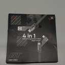 Vexipia 4in1 USB C Cable 3FT Compatible with Lightning Cable 90 Degree Fast Charging Flat Nylon Braided for iPhone/iPad Charger Cord Multi Charge Cord with L/USB C/USB A Ports, Grey