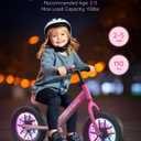 Lilian&Gema Toddler Balance Bike Colorful Lighting, 12'' Kids Balance Bike for 2-5 Years Old with Adjustable Seat & Handlebar, Toddler Gift Bike Suitable for Boys and Girls Ages 2 3 4 5