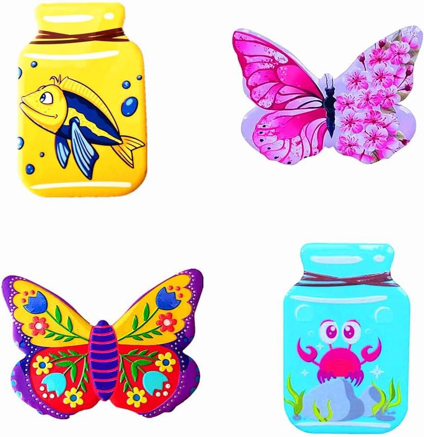 4 PCS Mini Ceramic Fridge Magnets Cute Kitchen Decorative Refrigerator Accessories DIY Tiny Ceramic Magnets for Fridge (4PCS-A)