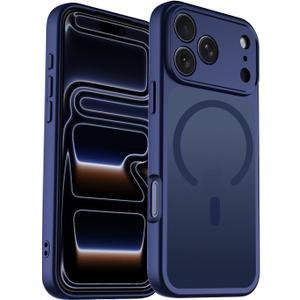 TZGZT Magnetic Case for iPhone 17 Pro Max, Compatible with MagSafe, Military Grade Drop Protection, Translucent Matte, Anti-Fingerprint, Fits All Screen Protectors, Phone Accessories, Deep Blue
