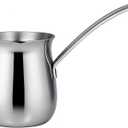 Natier 20 oz Stainless Steel Turkish Coffee Pot  Milk Butter Chocolate Warmer, Cezve Ibrik Briki Stovetop Coffee Maker & Sauce Pan, Greek Arabic Coffee Maker, 18/8 Steel with Non-Drip Spout