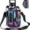 icolor Magnetic Gym Bag Water Bottle Carrier Holder with Phone Pockets & Shoulder Strap,Gym Magnetic Bag 5 Built-in Magnets Gym Accessories Organizer Sling Bottle Bag Pouch Sleeve (Mandala)