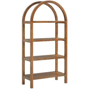 Modway Vexley 60 Inch Arched Bookshelf in Walnut Modern Pine and Acacia Open Display Bookcase for Living Room, Office, Reading Nook, unspecified