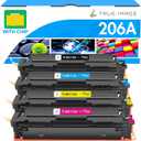 206A Toner Cartridges 4 Pack: M283fdw 206X Set Compatible Replacement for HP 206A 206X Color Laserjet Pro MFP M283fdw M283cdw M255dw M282 M283 M255 Printer High Yield Ink (Black Cyan Yellow Magenta)