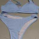 BYINDED Women's Sexy Two Piece Tummy Control Thong Bottom V Neck Bikini Swimsuits Large