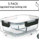M MCIRCO [5-Pack, 36 oz] Glass Meal Prep Containers 3 Compartment with Lids, Glass Lunch Containers,Food Prep Lunch Box,Bento Box,Microwave, Oven, Freezer, Dishwasher (4.5 Cups)