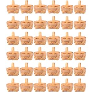 Cabilock 36pcs Mini Woven Baskets with Handles, Farmhouse Small Wood Wedding Candy Gift Storage Baskets for Wedding Party Favors Tree Hanging Ornaments Crafts