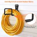 Hose Holder Stand Wall Mount, 2Pcs Heavy Duty Garden Hose Hanger Reel, Metal Water Pipe Tube Hooks Rack for Outside Yard, Garage, Storage Organizer - Black