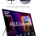 ASUS ZenScreen 27 1440P Transportable Monitor (MB27ACF) - QHD (2560 x 1440), IPS, 100Hz, USB-C PD 70W, Speakers, Carrying Handle, Kickstand, C-clamp, Sub-woofer, 2.1 Channel Audio