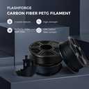 FLASHFORGE Carbon Fiber PETG Filament 1.75mm, Carbon Fiber PETG 3D Printer Filament, 1KG Spool Dimensional Accuracy +/- 0.02mm, Lightweight & Heat-Resistant & Moisture Free (Black)