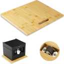 GuanQiao Bamboo Appliance Slider, Sliding Tray for Coffee Maker, Coffee Pot Rolling Tray with Wheels, Coffee Slider Tray for Kitchen Countertop, Cabinet, Wide - Medium (13"D x 14"W)