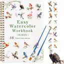 3 x Beginner Friendly Bird Travel Watercolor Set & Watercolor Workbook | Features 12 Colors Watercolor Paint Set,16 Pages Spiral Bound Watercolor Paper Coloring Book As Gift For Adults And Kids