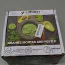 Umien Granite Mortar and Pestle Set - 8-Inch Natural Stone Molcajete with Avocado Tool - 3.5 Cup Capacity for Spices, Herbs, Pestos & Guacamole - Premium Kitchen Gift (Grey)