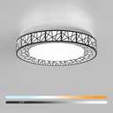 Lightania 16 Inch Flush Mount Ceiling Light, Modern Black LED Ceiling Light Fixture, 28W 2800LM 2700-6500K Adjustable, Dimmable Ceiling Lights for Bedroom, Kitchen, Hallway, Bathroom, ETL Listed