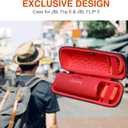 LTGEM Case Compatible with JBL Flip 7/5 / 6 / Grip Waterproof Portable Bluetooth Speaker, Office Hard Travel Carrying Storage Bag - Black+Red(Case Only)