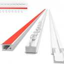 Self Adhesive Ceiling Curtain Track Ceiling Mount, Ceiling Track for Curtains, Ceiling Mount Curtain Rod, for Smooth Ceiling or Wall- No Screws Adhesive Door Curtain Rod (5.45FT/ 1.66M) (White)
