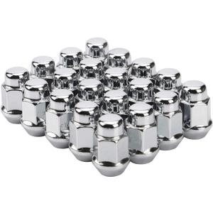 12x1.5 Wheel Lug Nuts, 20PCS Chrome 12mmx1.5 Closed End Bulge Acorn Lug Nut, Cone Seat, 19mm Hex Aftermarket Wheels (1.4 inch)